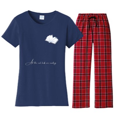 Book Lover Quote Funny Bookworm Reading Quote Open Book Women's Flannel Pajama Set