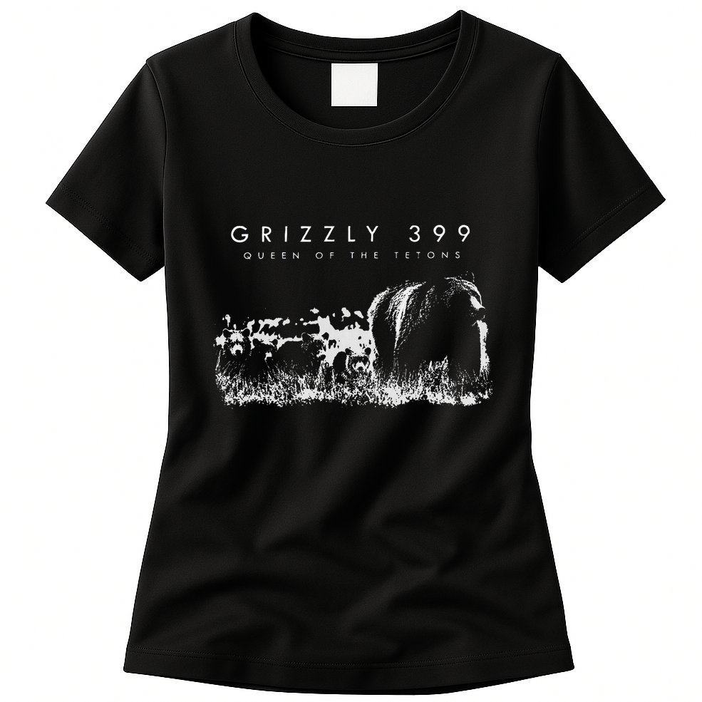 Bear Lovers Queen Of The Tetons Grizzly 399 National Park Womens T-Shirt