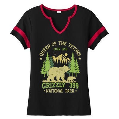 Bear Lovers Queen Of The Tetons Grizzly 399 National Park Ladies Halftime Notch Neck Tee