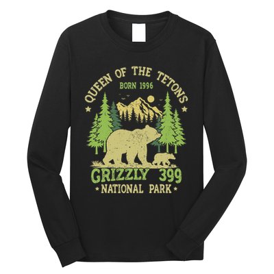 Bear Lovers Queen Of The Tetons Grizzly 399 National Park Long Sleeve Shirt