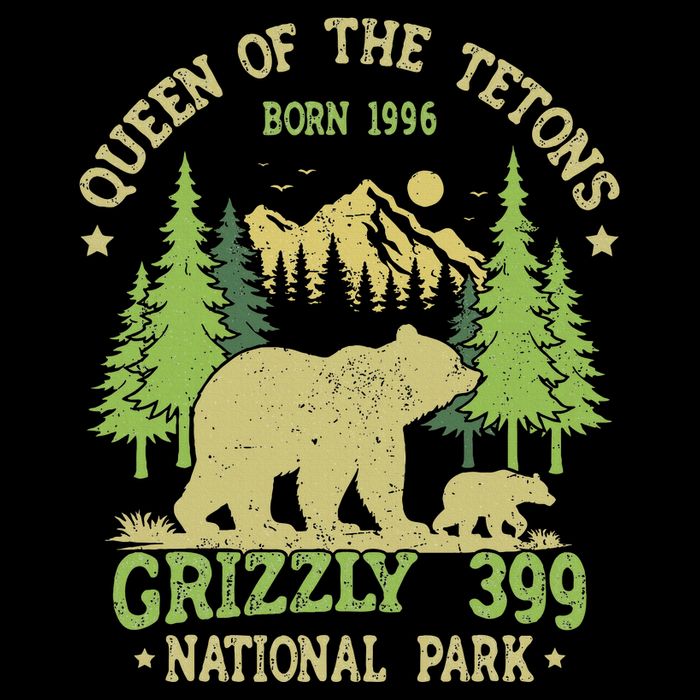 Bear Lovers Queen Of The Tetons Grizzly 399 National Park City Backpack