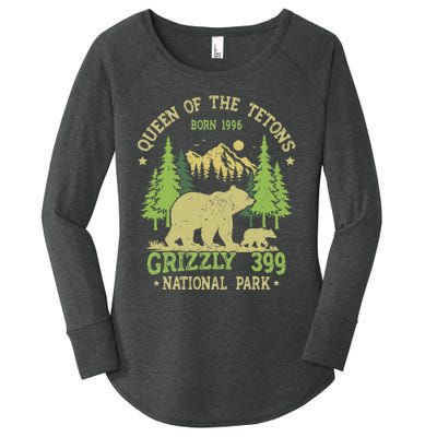 Bear Lovers Queen Of The Tetons Grizzly 399 National Park Women's Perfect Tri Tunic Long Sleeve Shirt