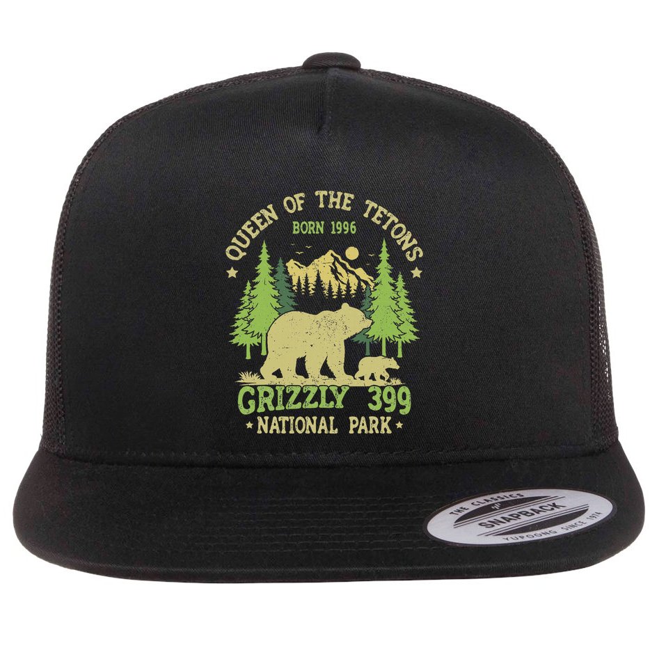 Bear Lovers Queen Of The Tetons Grizzly 399 National Park Flat Bill Trucker Hat