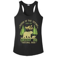 Bear Lovers Queen Of The Tetons Grizzly 399 National Park Ladies PosiCharge Competitor Racerback Tank