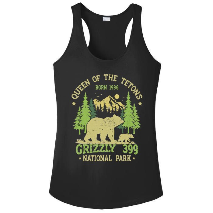 Bear Lovers Queen Of The Tetons Grizzly 399 National Park Ladies PosiCharge Competitor Racerback Tank