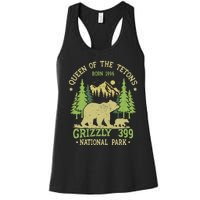 Bear Lovers Queen Of The Tetons Grizzly 399 National Park Women's Racerback Tank