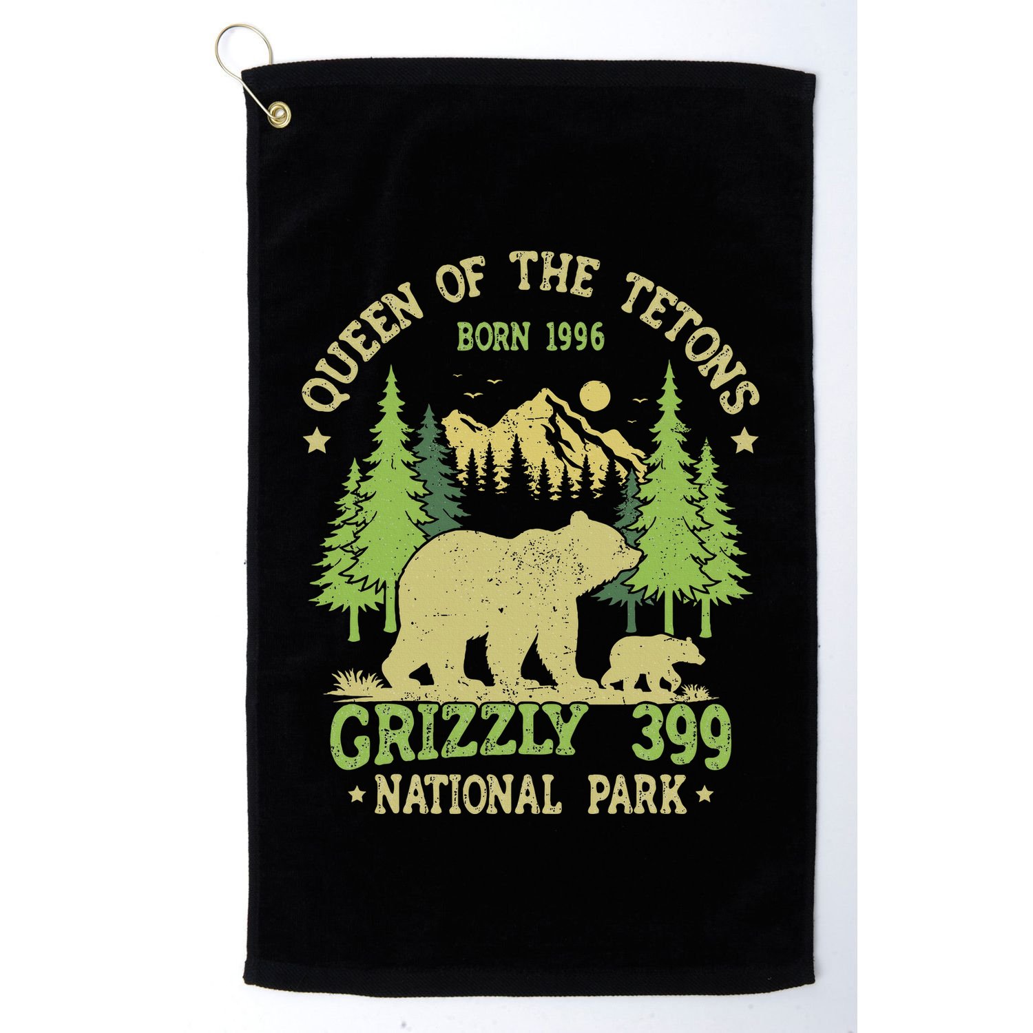 Bear Lovers Queen Of The Tetons Grizzly 399 National Park Golf Towel