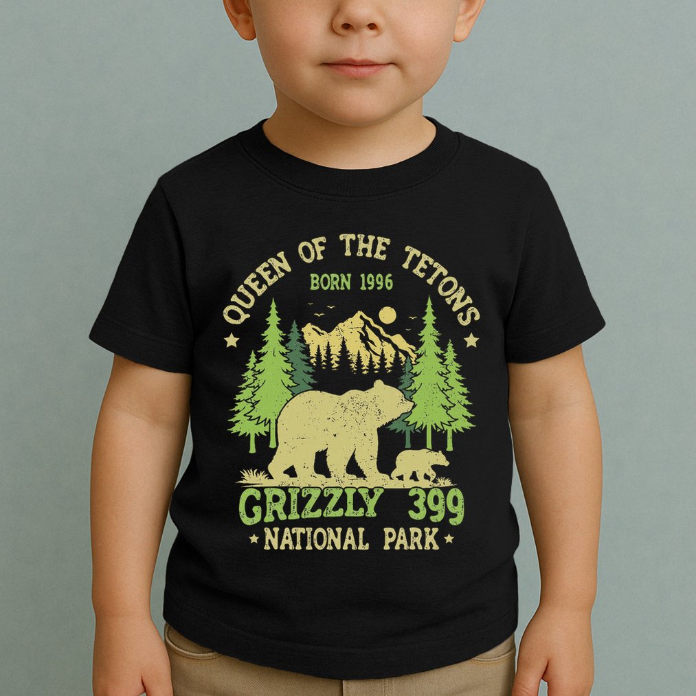 Bear Lovers Queen Of The Tetons Grizzly 399 National Park Toddler T-Shirt