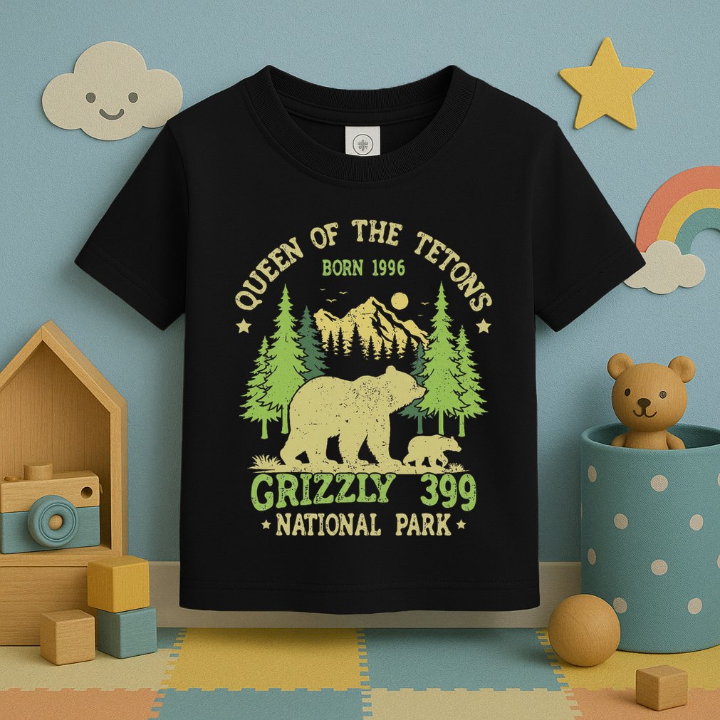 Bear Lovers Queen Of The Tetons Grizzly 399 National Park Toddler T-Shirt