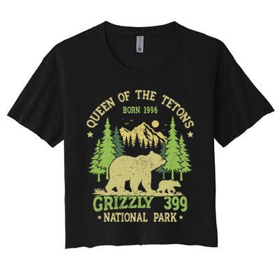 Bear Lovers Queen Of The Tetons Grizzly 399 National Park Women's Crop Top Tee