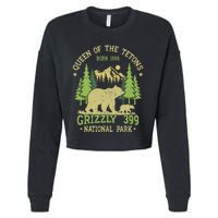 Bear Lovers Queen Of The Tetons Grizzly 399 National Park Cropped Pullover Crew