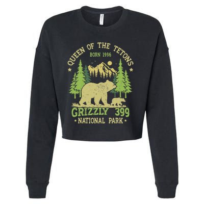 Bear Lovers Queen Of The Tetons Grizzly 399 National Park Cropped Pullover Crew