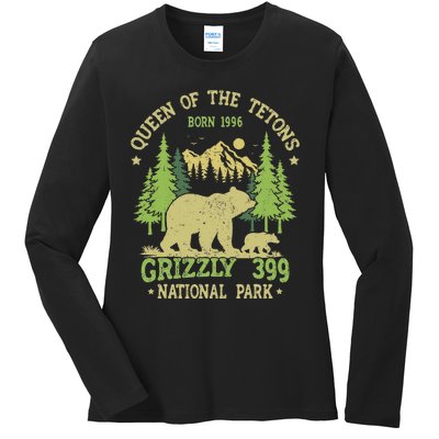 Bear Lovers Queen Of The Tetons Grizzly 399 National Park Ladies Long Sleeve Shirt