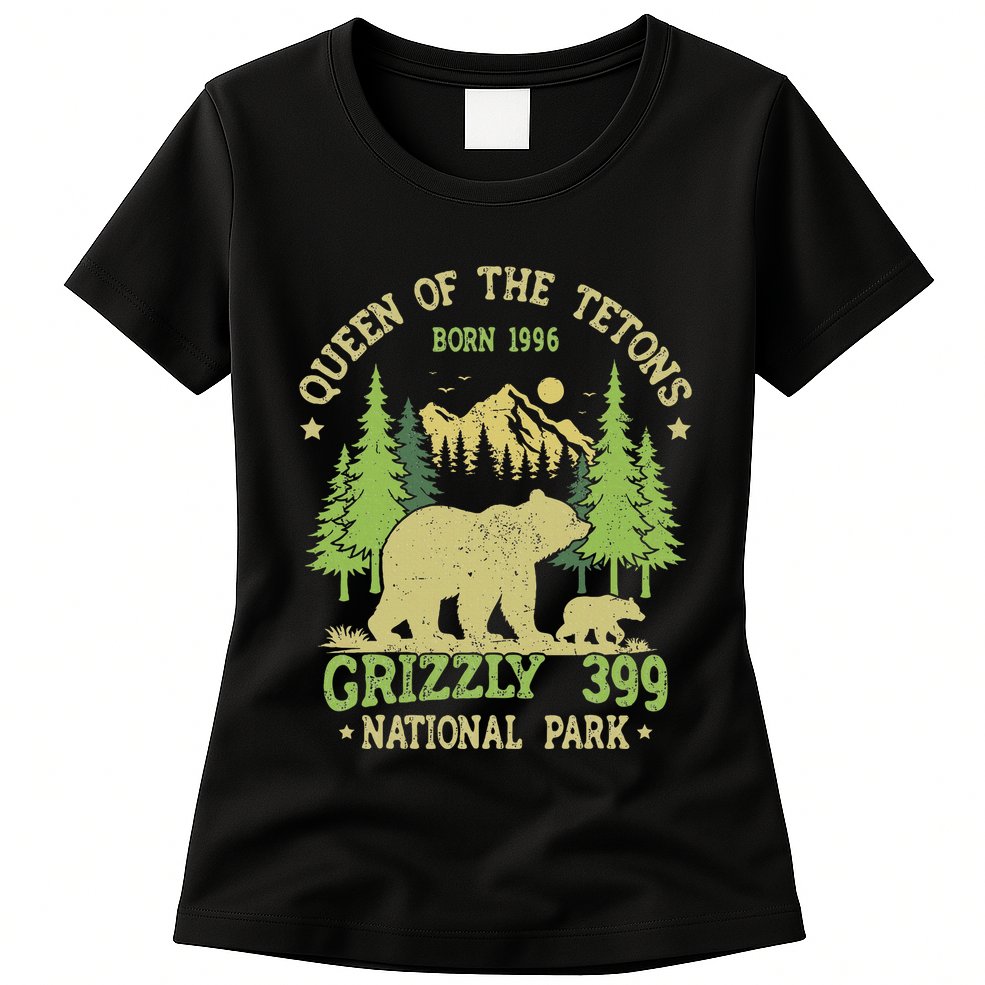 Bear Lovers Queen Of The Tetons Grizzly 399 National Park Womens T-Shirt