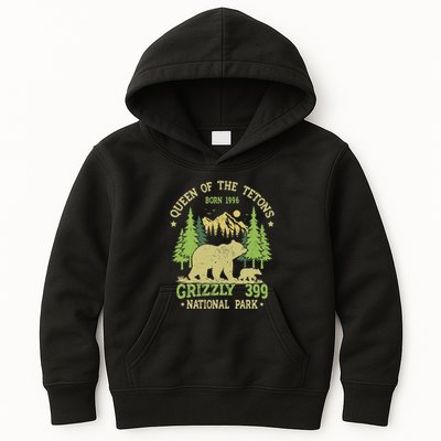 Bear Lovers Queen Of The Tetons Grizzly 399 National Park Kids Hoodie