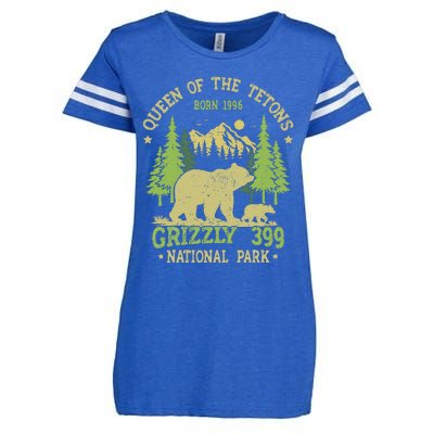 Bear Lovers Queen Of The Tetons Grizzly 399 National Park Enza Ladies Jersey Football T-Shirt