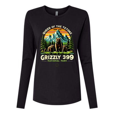 Bear Lovers Queen Of The Tetons Grizzly 399 National Park Womens Cotton Relaxed Long Sleeve T-Shirt