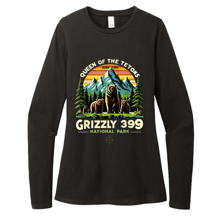 Bear Lovers Queen Of The Tetons Grizzly 399 National Park Womens CVC Long Sleeve Shirt