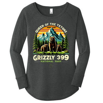 Bear Lovers Queen Of The Tetons Grizzly 399 National Park Women's Perfect Tri Tunic Long Sleeve Shirt