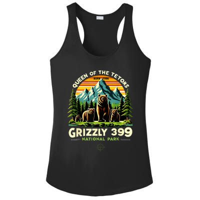 Bear Lovers Queen Of The Tetons Grizzly 399 National Park Ladies PosiCharge Competitor Racerback Tank