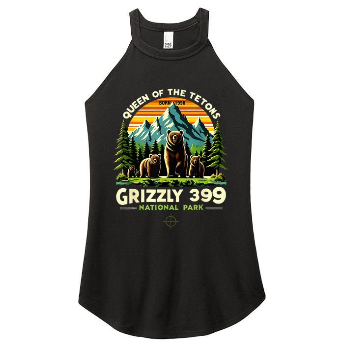 Bear Lovers Queen Of The Tetons Grizzly 399 National Park Women's Perfect Tri Rocker Tank