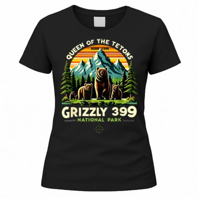 Bear Lovers Queen Of The Tetons Grizzly 399 National Park Women's T-Shirt