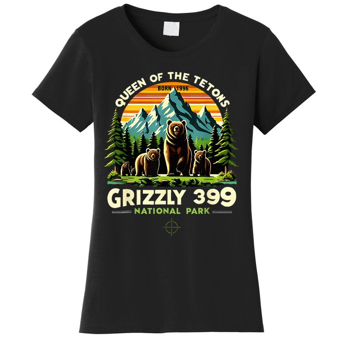 Bear Lovers Queen Of The Tetons Grizzly 399 National Park Women's T-Shirt