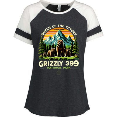 Bear Lovers Queen Of The Tetons Grizzly 399 National Park Enza Ladies Jersey Colorblock Tee