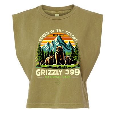 Bear Lovers Queen Of The Tetons Grizzly 399 National Park Garment-Dyed Women's Muscle Tee