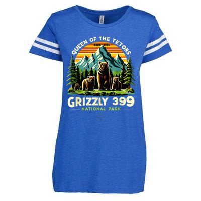 Bear Lovers Queen Of The Tetons Grizzly 399 National Park Enza Ladies Jersey Football T-Shirt