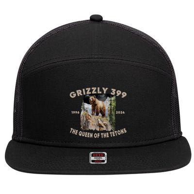 Bear Lovers Queen Of The Tetons Grizzly 399 National Park 7 Panel Mesh Trucker Snapback Hat