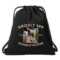 Bear Lovers Queen Of The Tetons Grizzly 399 National Park Drawstring Bag