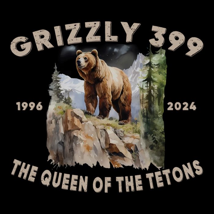 Bear Lovers Queen Of The Tetons Grizzly 399 National Park Drawstring Bag