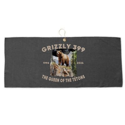 Bear Lovers Queen Of The Tetons Grizzly 399 National Park Large Microfiber Waffle Golf Towel