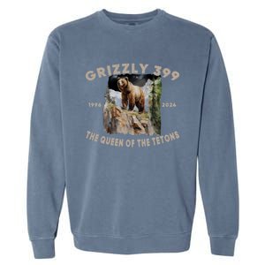 Bear Lovers Queen Of The Tetons Grizzly 399 National Park Garment-Dyed Sweatshirt