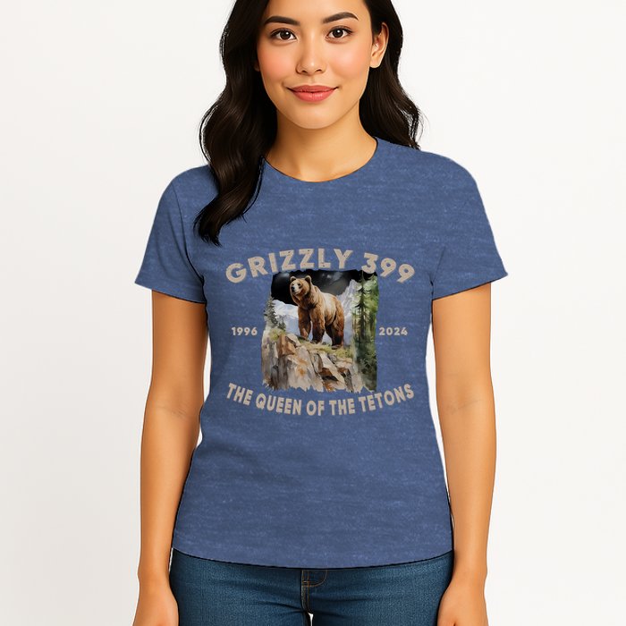 Bear Lovers Queen Of The Tetons Grizzly 399 National Park Womens T-Shirt