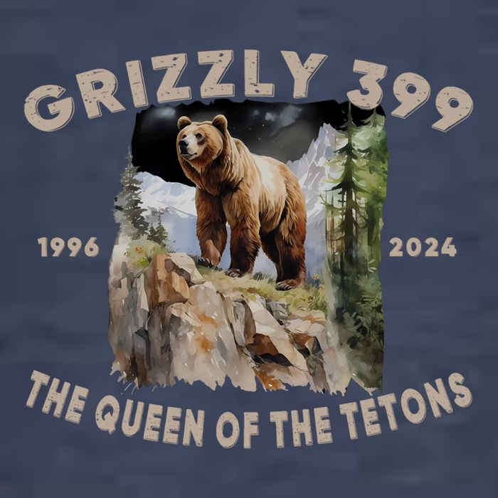 Bear Lovers Queen Of The Tetons Grizzly 399 National Park Womens T-Shirt