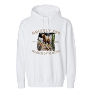 Bear Lovers Queen Of The Tetons Grizzly 399 National Park Garment-Dyed Fleece Hoodie