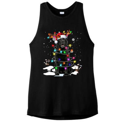 Black Labrador Retriever Christmas Dog Reindeer Santa Xmas Funny Gift Ladies PosiCharge Tri-Blend Wicking Tank