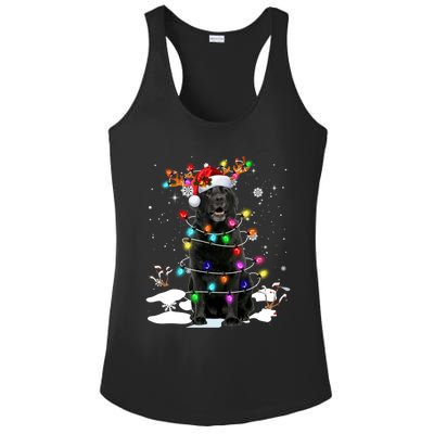 Black Labrador Retriever Christmas Dog Reindeer Santa Xmas Funny Gift Ladies PosiCharge Competitor Racerback Tank