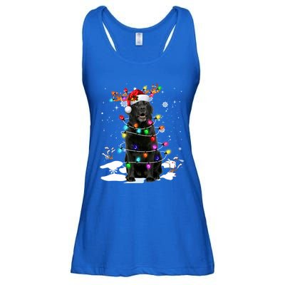 Black Labrador Retriever Christmas Dog Reindeer Santa Xmas Funny Gift Ladies Essential Flowy Tank