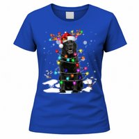 Black Labrador Retriever Christmas Dog Reindeer Santa Xmas Funny Gift Women's T-Shirt