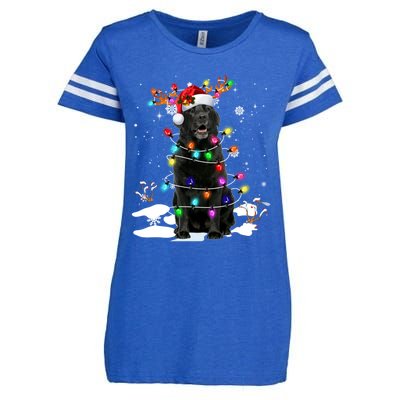 Black Labrador Retriever Christmas Dog Reindeer Santa Xmas Funny Gift Enza Ladies Jersey Football T-Shirt