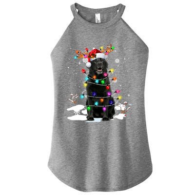 Black Labrador Retriever Christmas Dog Reindeer Santa Xmas Funny Gift Women's Perfect Tri Rocker Tank