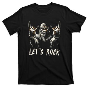 Bigfoot Lets Rock And Roll Funny T-Shirt