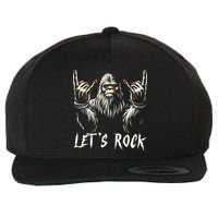 Bigfoot Lets Rock And Roll Funny Wool Snapback Cap