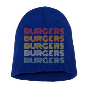 Burgers Lover Retro Style Foodie National Hamburger Day Gift Short Acrylic Beanie