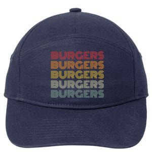 Burgers Lover Retro Style Foodie National Hamburger Day Gift 7-Panel Snapback Hat