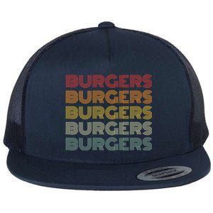 Burgers Lover Retro Style Foodie National Hamburger Day Gift Flat Bill Trucker Hat