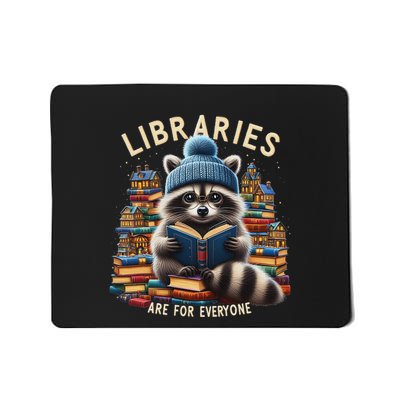 Book Lover Racoon Reading Libraries Are For Everyone Bookish Mousepad
